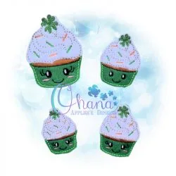 Shamrock Cupcake Feltie Embroidery
