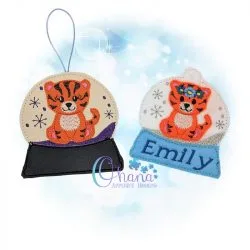 OAD Tiger CO SL 80072 Floral Tiger Snowglobe Ornament