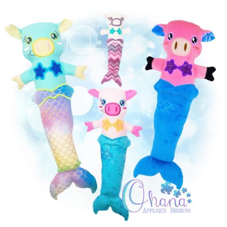 MerPig Stuffie Embroidery Design