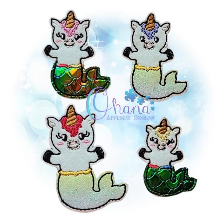 MerUnicorn Feltie Embroidery Design