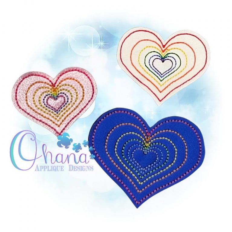 Rainbow Heart Feltie