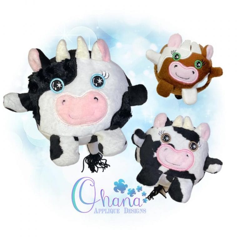 Ball Cow Stuffie Embroidery