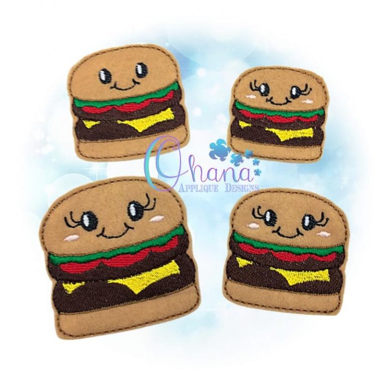 Burger Feltie Embroidery Design