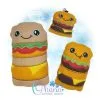 OAD Burger Stuffie Multi SB 80072 Kawaii Burger Stuffie Embroidery