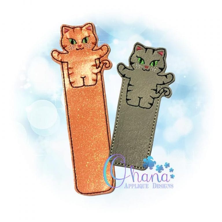Cat Bookmark Embroidery Design