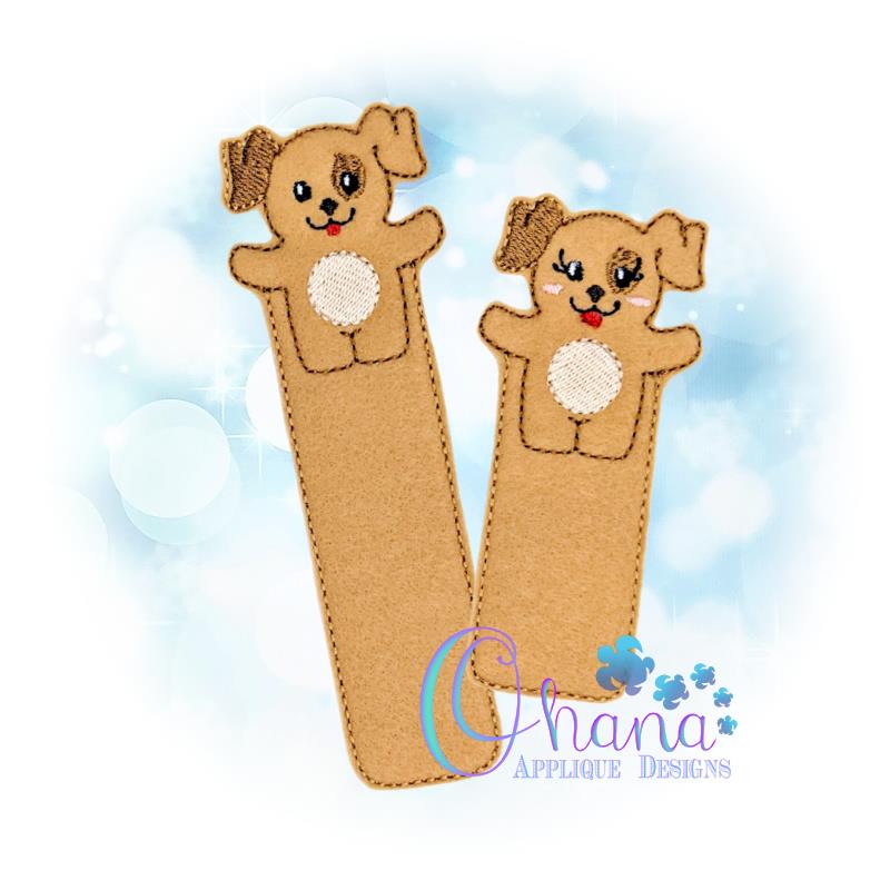 Dog Bookmark Embroidery Design - Ohana Applique Designs