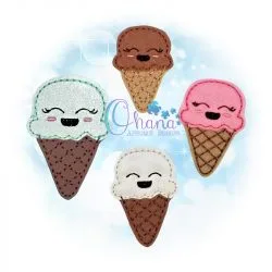 OAD Ice Cream Feltie AK 80072 Ice Cream Feltie Embroidery