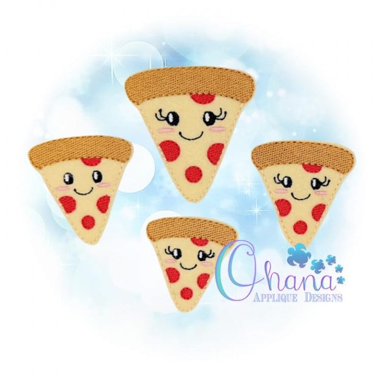 Kawaii Pizza Feltie Embroidery