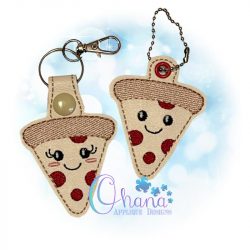 Pizza Key Chain Embroidery