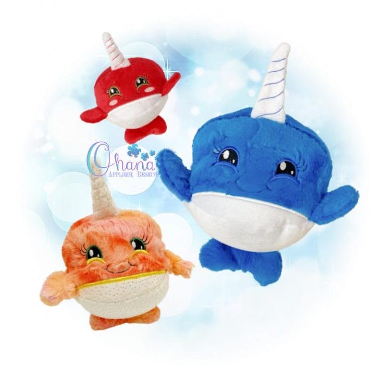 Ball Narwhal Stuffie Embroidery