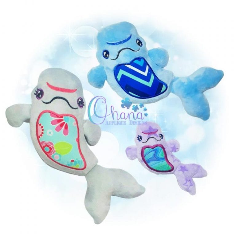 Beluga Whale Stuffie Embroidery