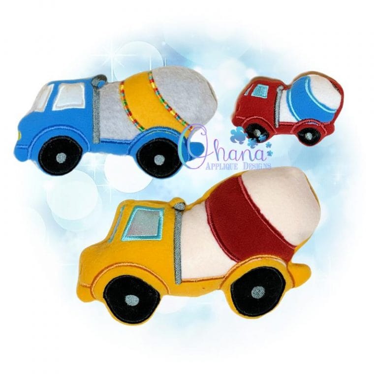 Cement Truck Stuffie Embroidery