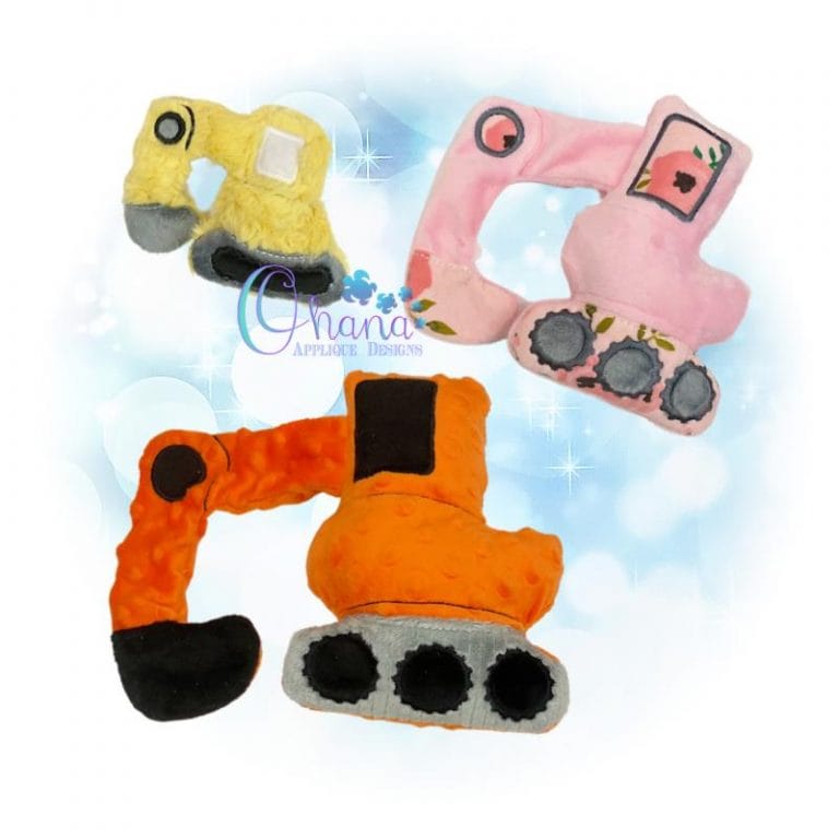 Excavator Stuffie Embroidery Design