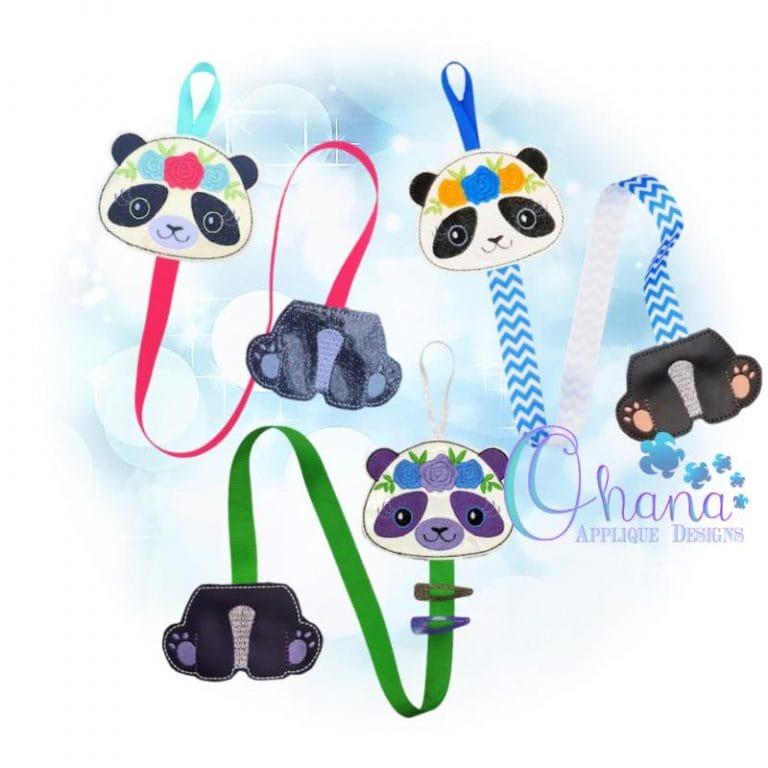 Floral Panda Bow Holder