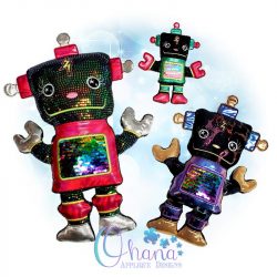 Robot Stuffie Embroidery Design