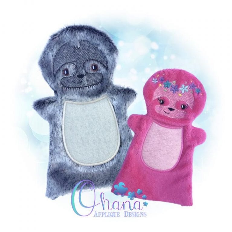 Sloth Hand Puppet Embroidery