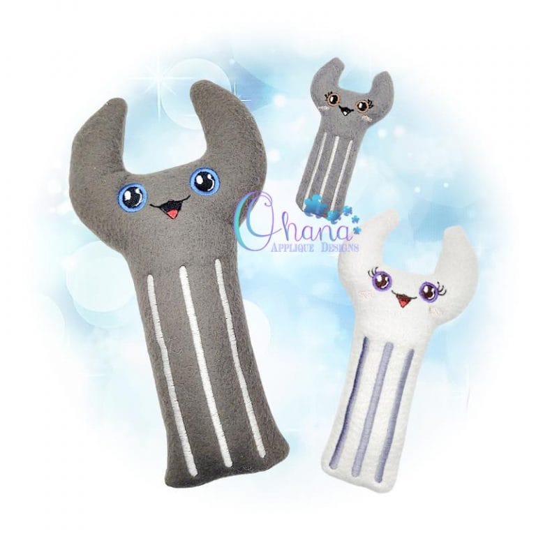 Wrench Stuffie Embroidery Design