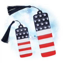 American Flag Bookmark Embroidery
