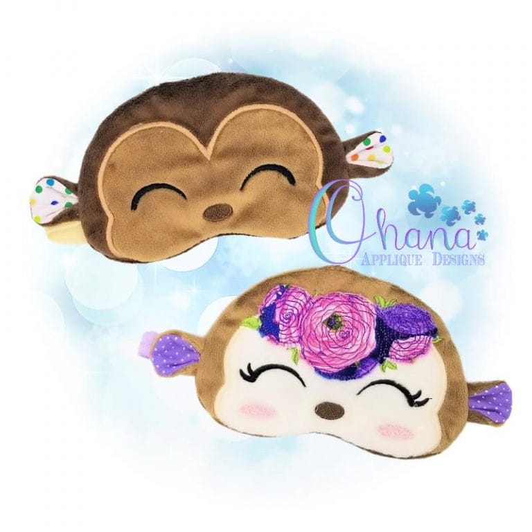 Floral Monkey Sleep Mask