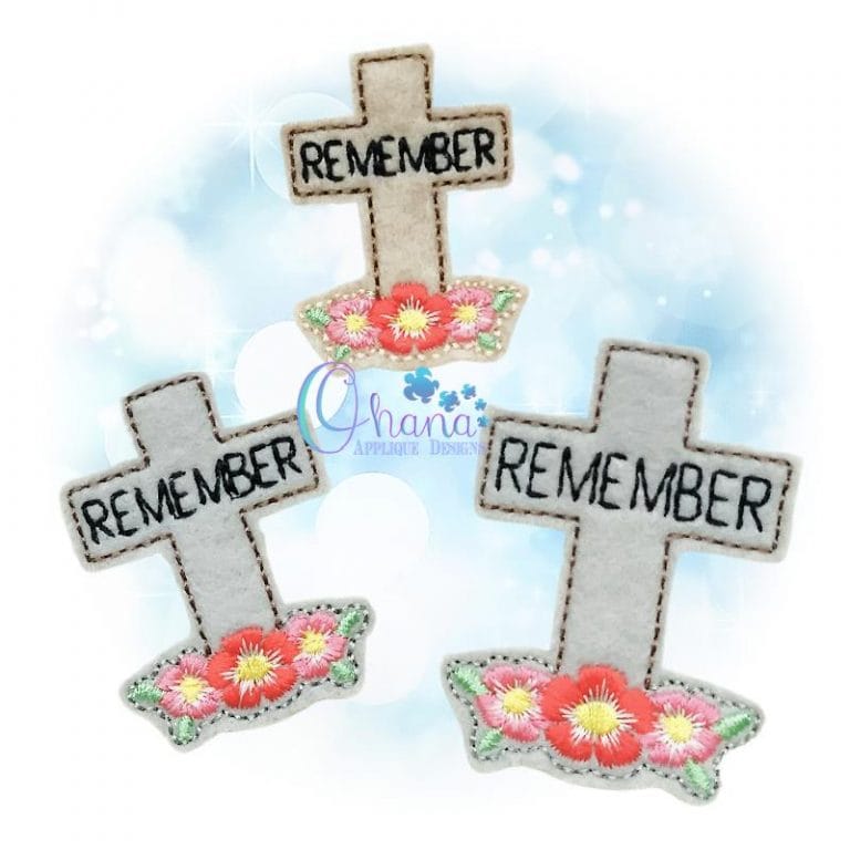 Remember Cross Feltie Embroidery