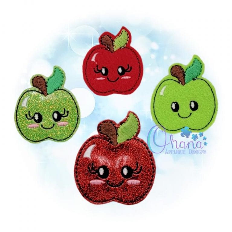 Apple Feltie Embroidery Design