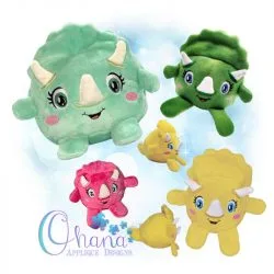 Ball Triceratops Stuffie Embroidery