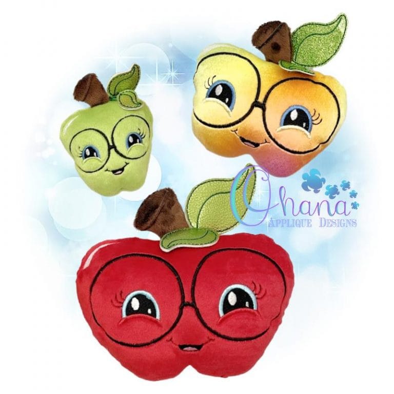 Apple Stuffie Embroidery Design