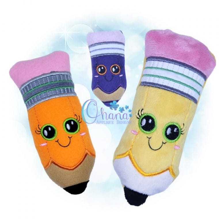 Kawaii Pencil Stuffie Embroidery