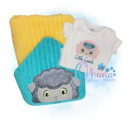 Lamb Peeker Embroidery Design
