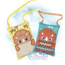 Triceratops Tooth Pillow Embroidery