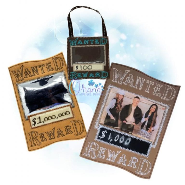 Wanted Poster Embroidery Design