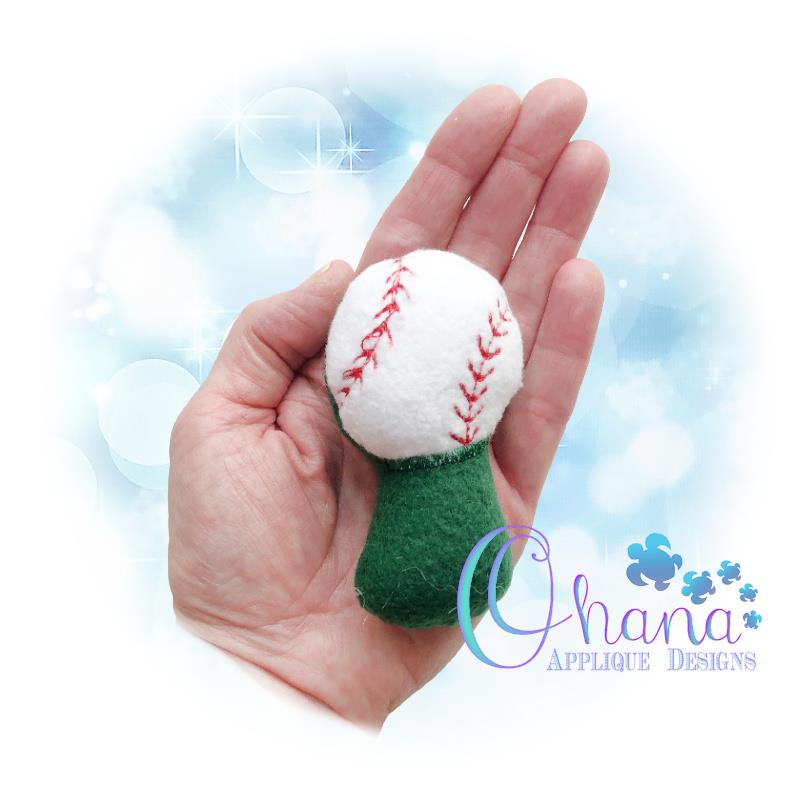 Baseball Rattle Embroidery Design- Ohana Applique Designs