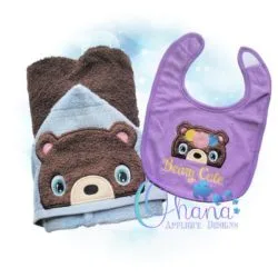 OAD Bear PKR CCP 80072 Floral Bear Peeker Embroidery