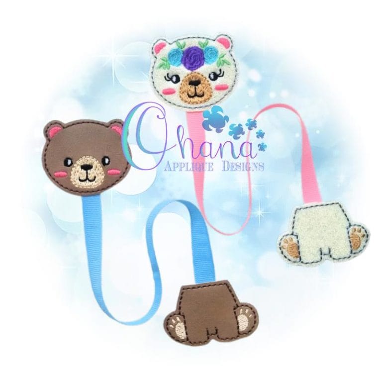 Floral Bear Ribbon Bookmark