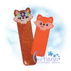 Floral Fox Bookmark Embroidery