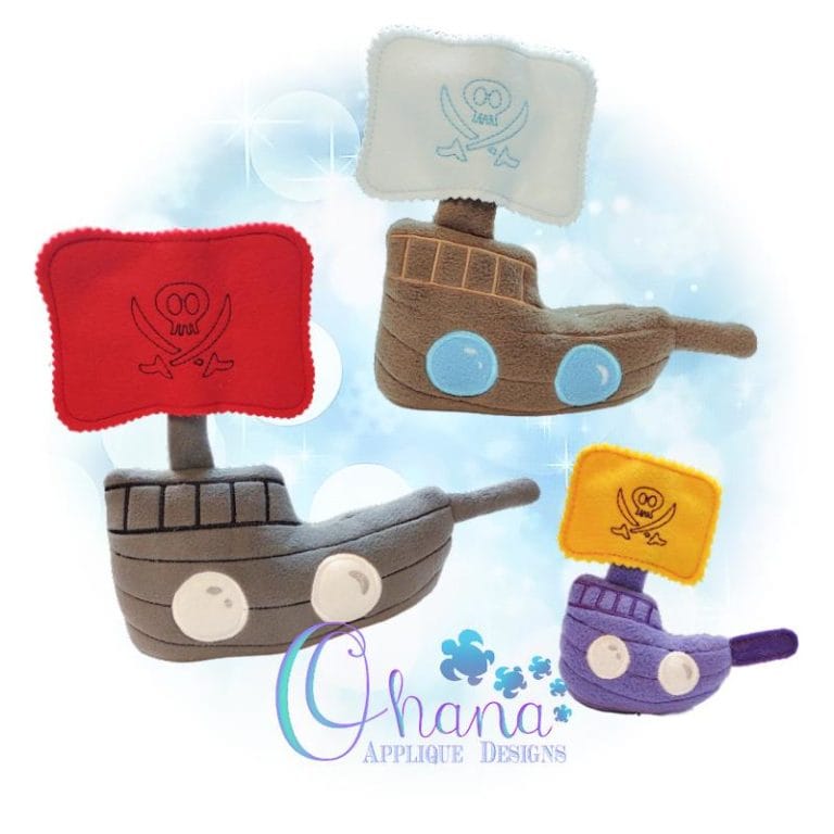 Pirate Ship Stuffie Embroidery