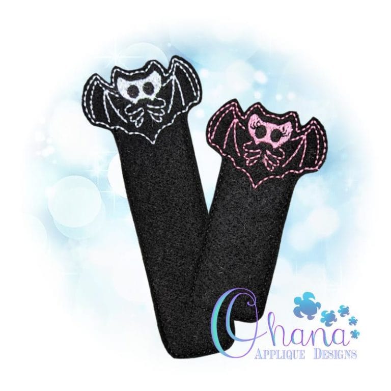 Skelly Bat Bookmark Embroidery