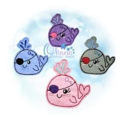 Pirate Whale Feltie Embroidery