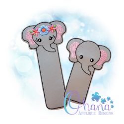 Elephant Bookmark Embroidery Design