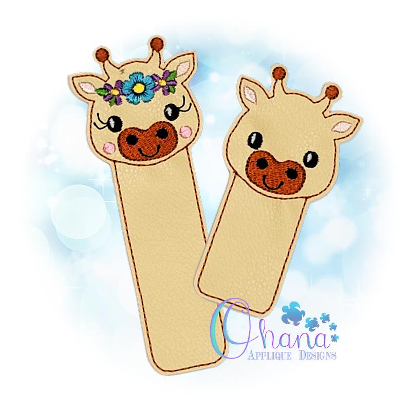Giraffe Bookmark Embroidery Design - Ohana Applique Designs