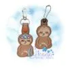 Floral Sloth Key Chain