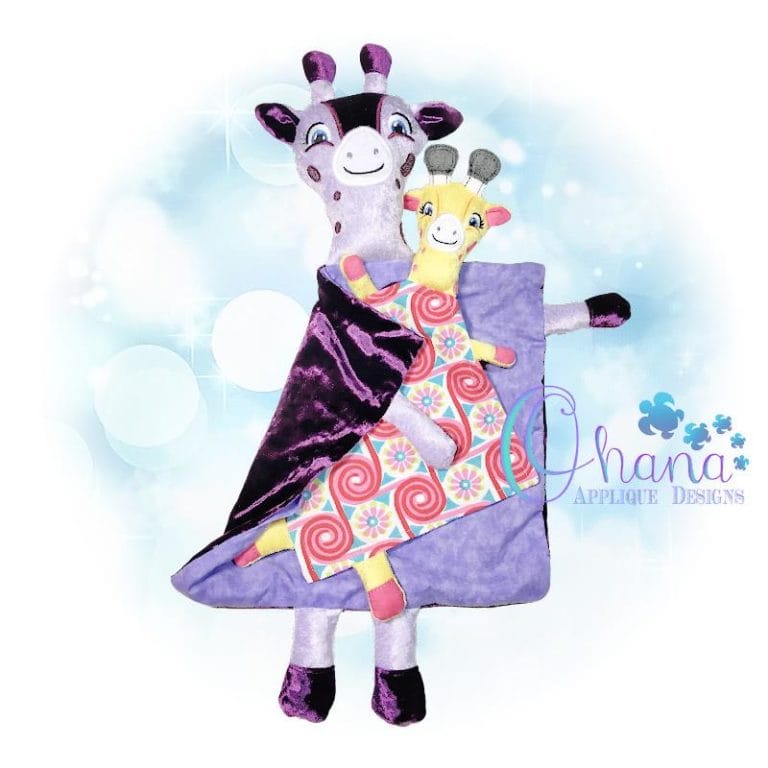 Giraffe Lovey Embroidery Design