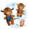 Highland Cow Stuffie Embroidery