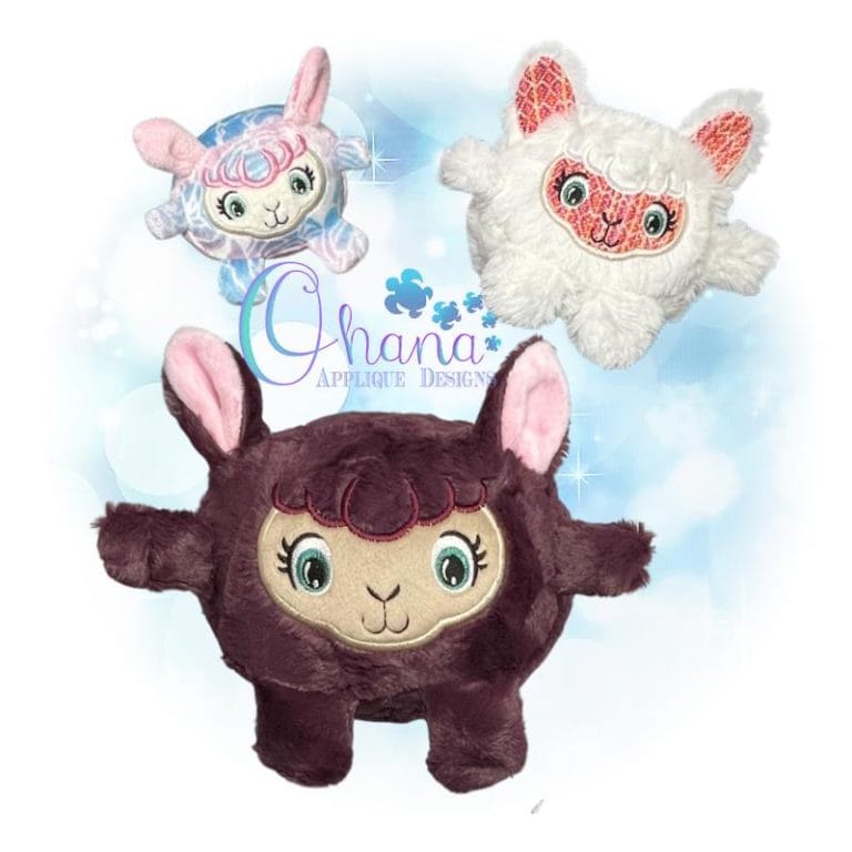 Ball Llama Stuffie Embroidery