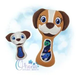 OAD Dog Rattle SB 80072 Dog Rattle Embroidery Design