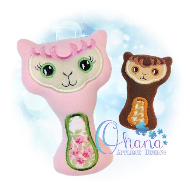 Llama Rattle Embroidery Design- Ohana Applique Designs