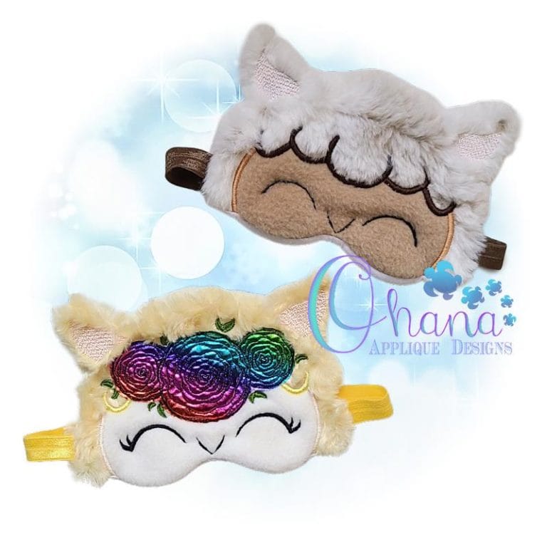 Llama Sleep Mask Embroidery