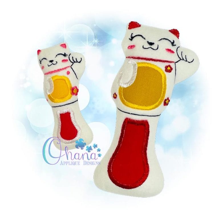 Lucky Cat Rattle Embroidery