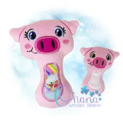OAD Pig Rattle LA 80072 Pig Rattle Embroidery Design