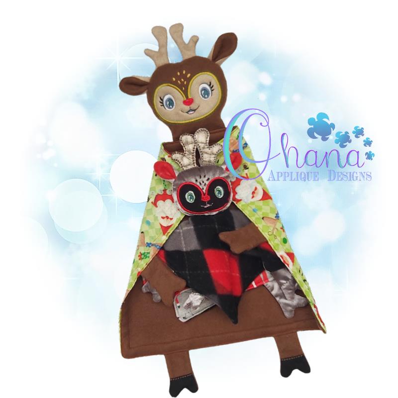 Reindeer Lovey Embroidery Design